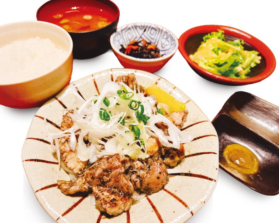 鶏の炭火焼き定食